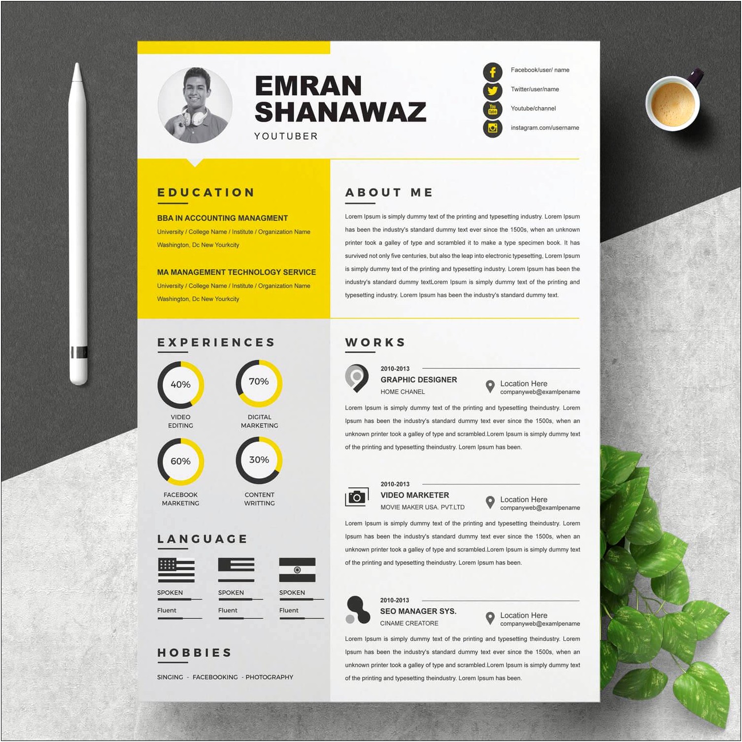 Microsoft Word 2010 Curriculum Vitae Template