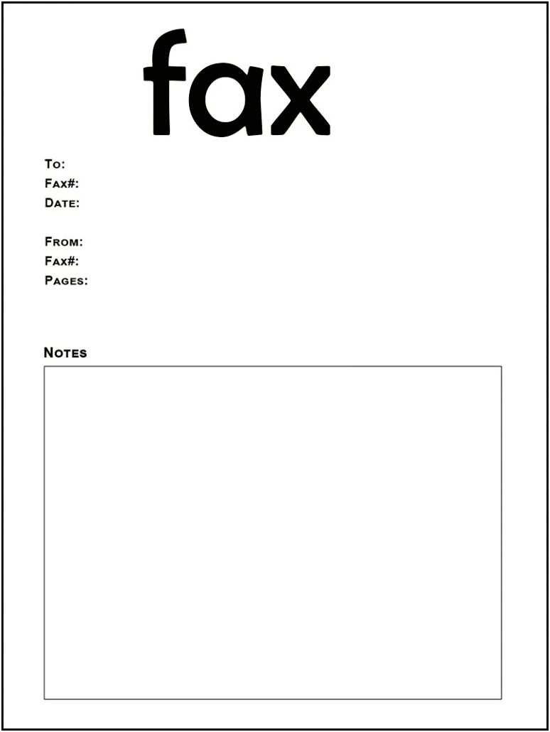 Microsoft Word 2010 Fax Cover Sheet Template