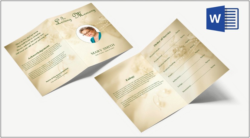 Microsoft Word 2010 Funeral Program Template