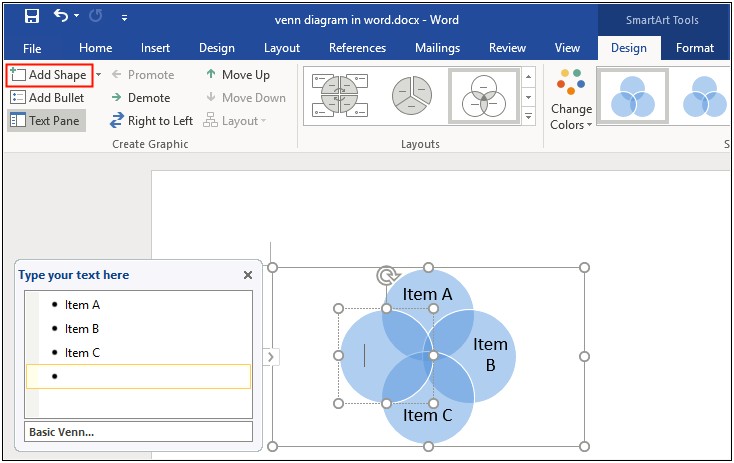 Microsoft Word 2010 Venn Diagram Template