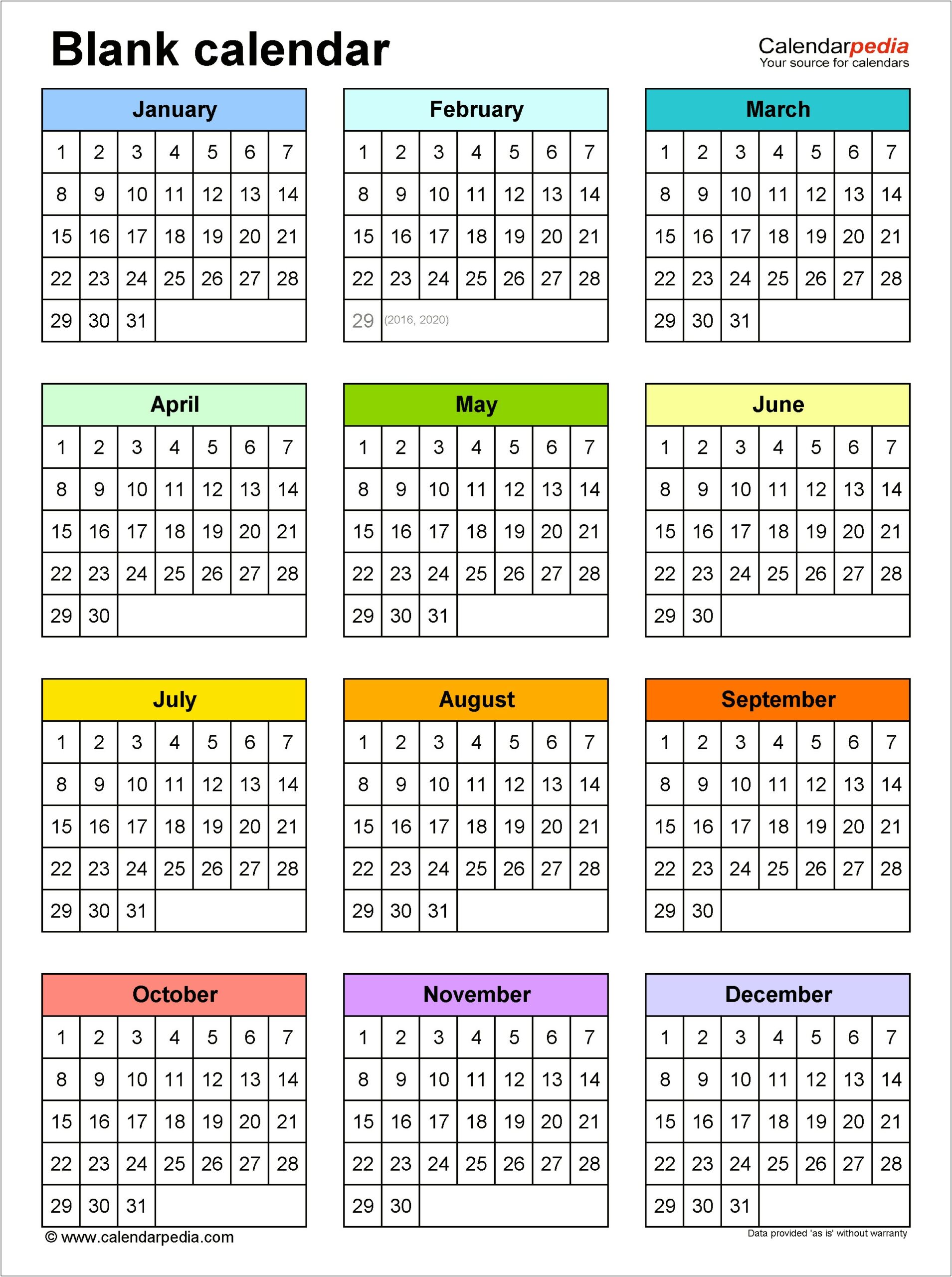 Microsoft Word 2016 Calendar Template With Holidays