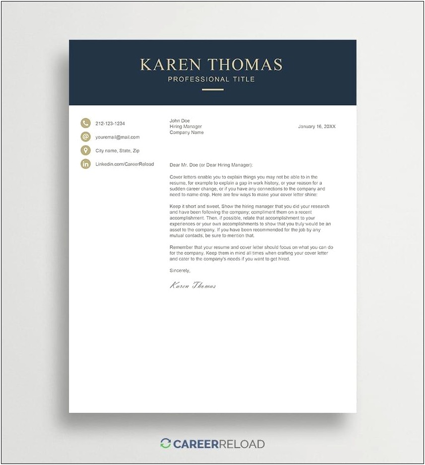 Microsoft Word 2016 Cover Letter Template