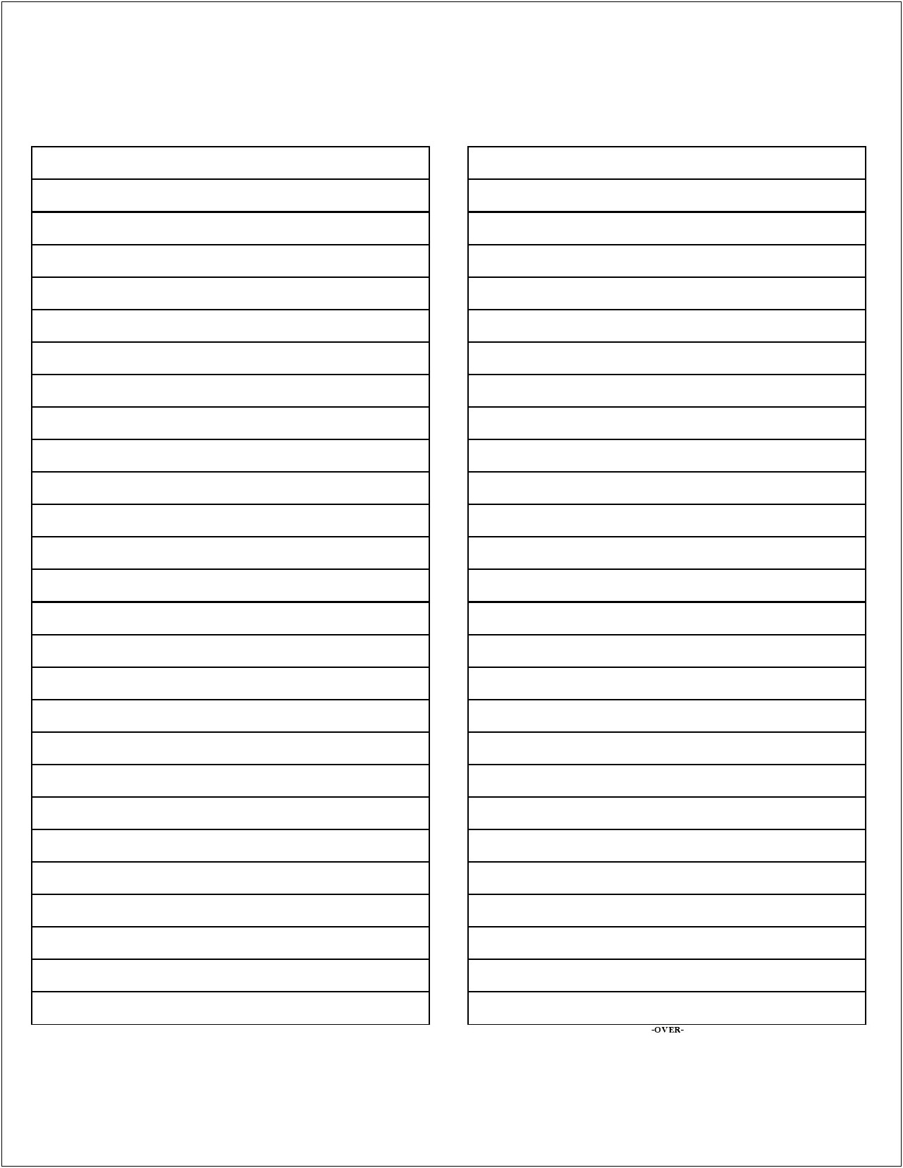 Microsoft Word 5x8 Lined Index Card Template