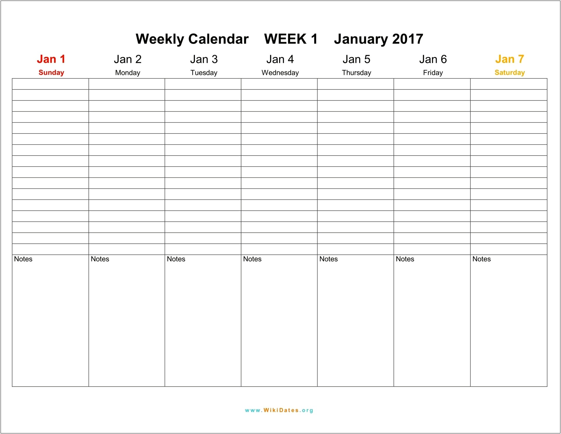 Microsoft Word 7 Calendar Template 2017
