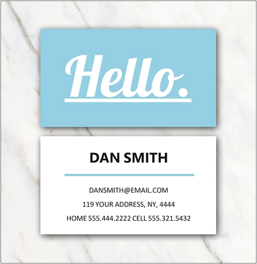 Microsoft Word Business Card Template Apply To All