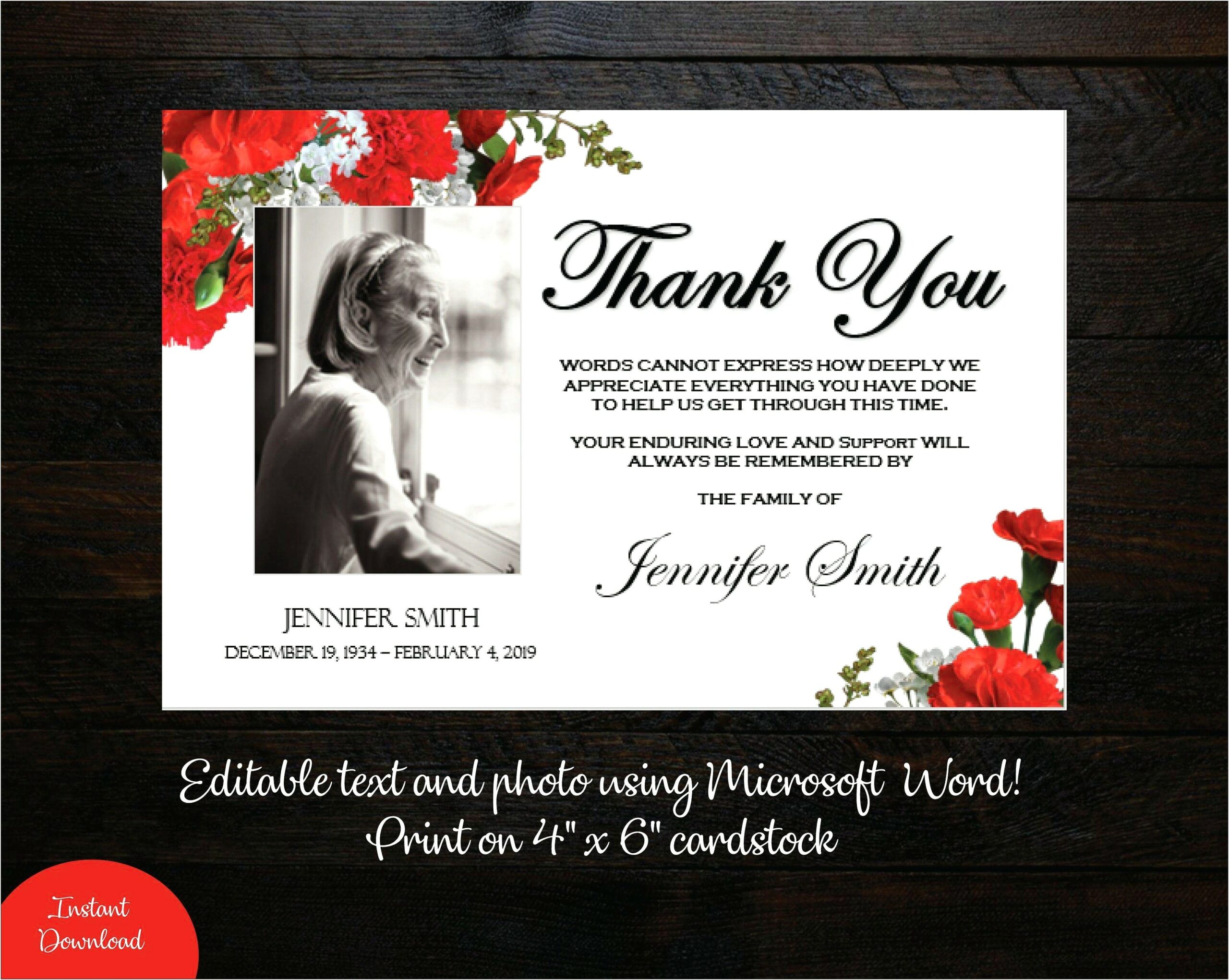 Microsoft Word Card Template Thank You