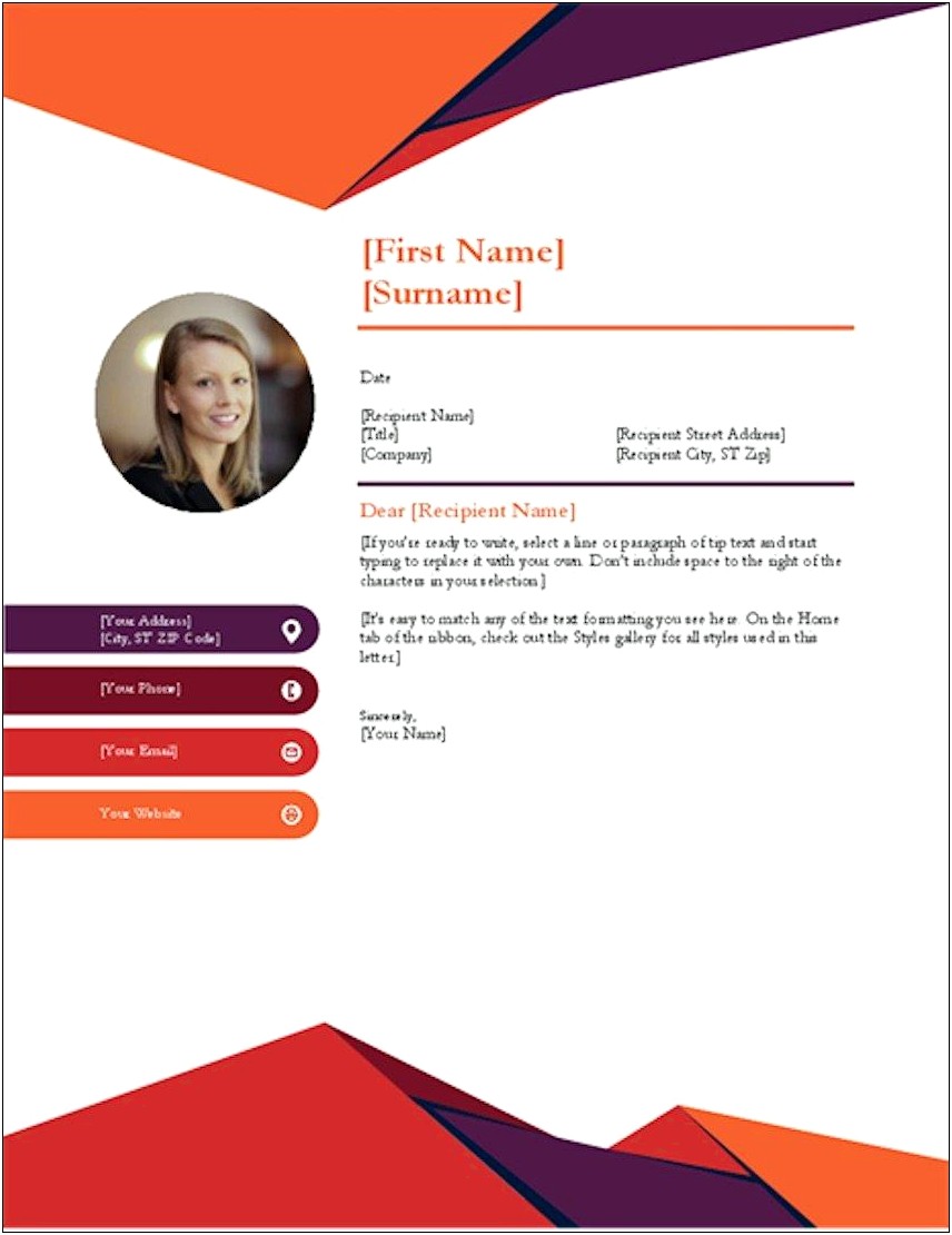 Microsoft Word Cover Letter Blank Template