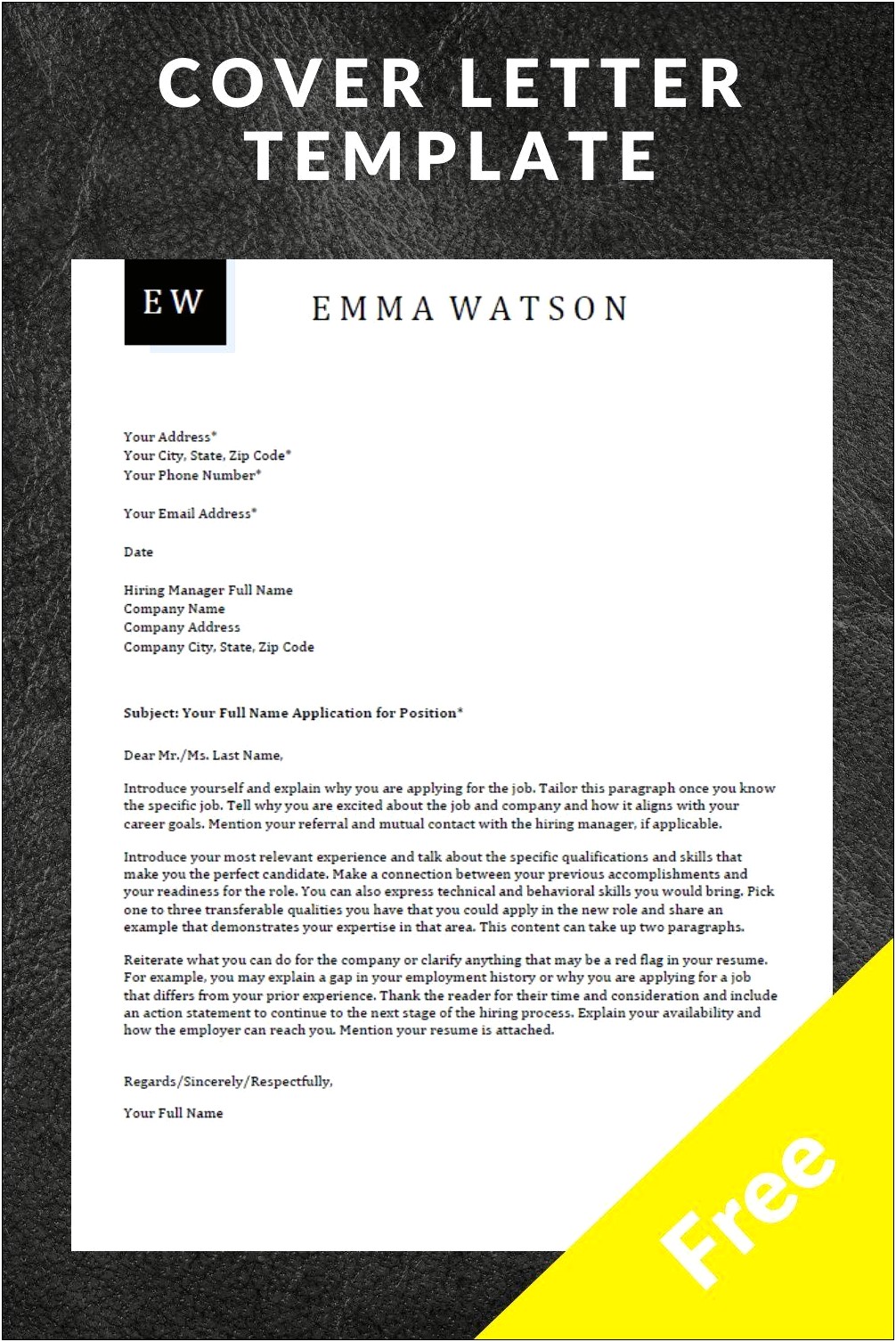Microsoft Word Cover Letter Template Dl