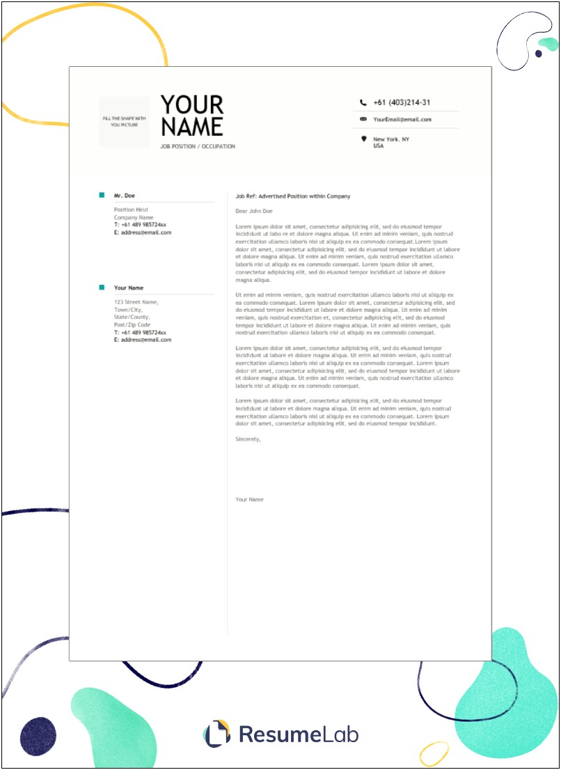 Microsoft Word Cover Page Letter Template