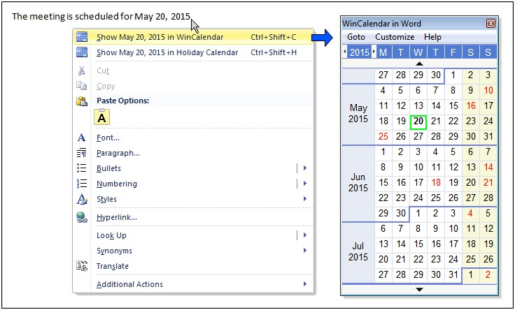 Microsoft Word Daily Calendar Template 2015