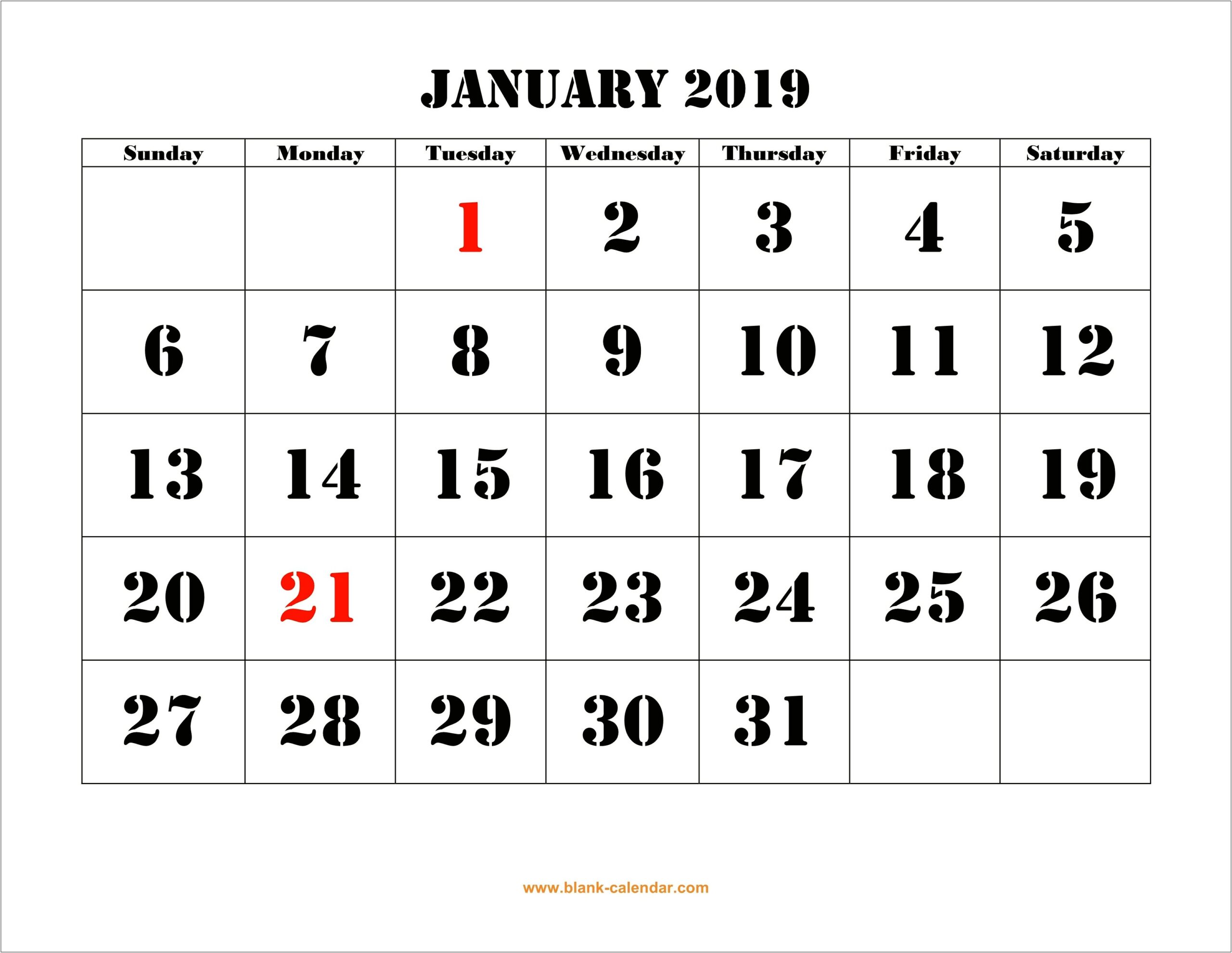 Microsoft Word December 2019 Calendar Template