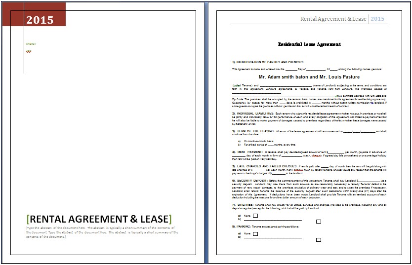 Microsoft Word Equipment Rental Agreement Template