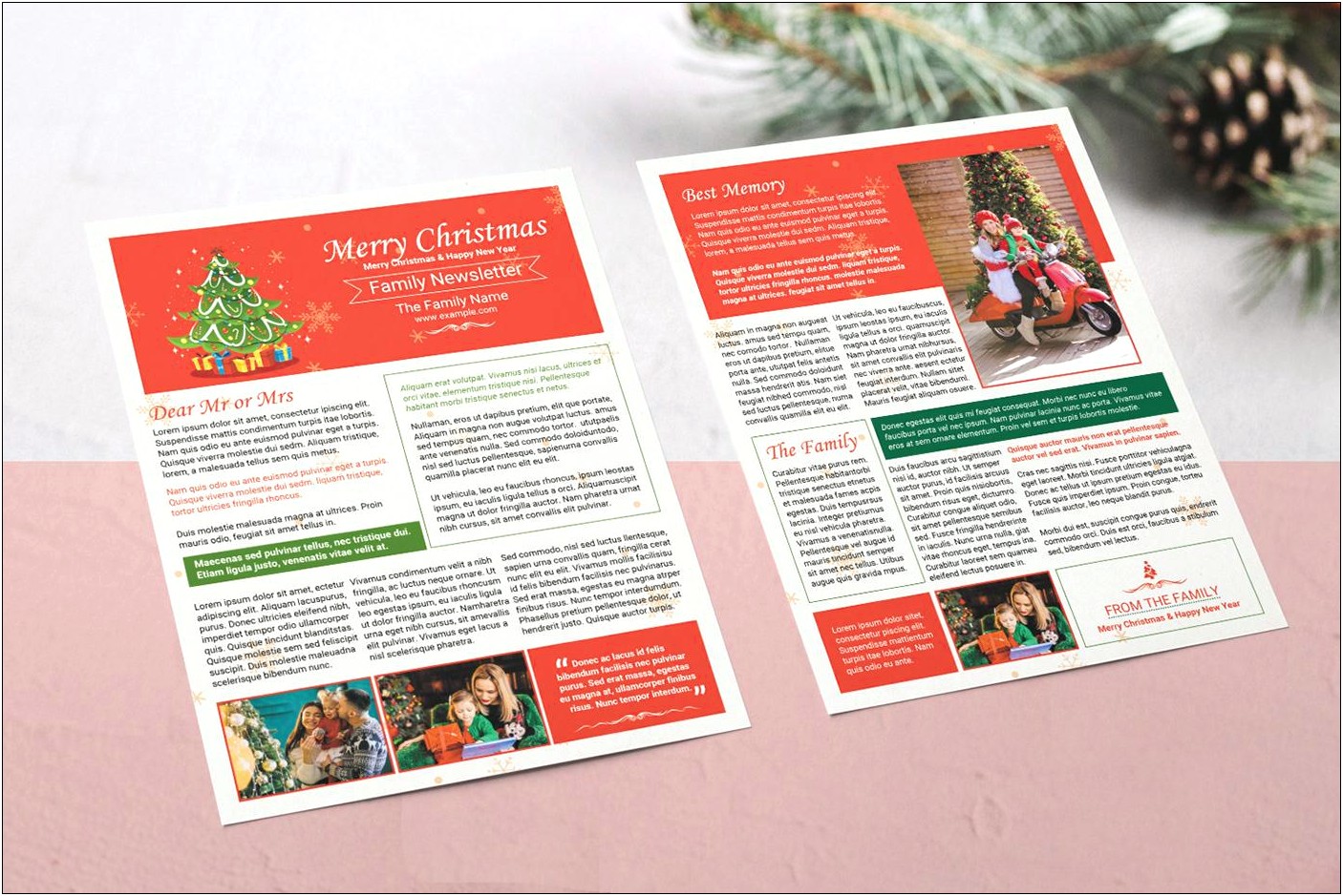 Microsoft Word Family Christmas Newsletter Templates