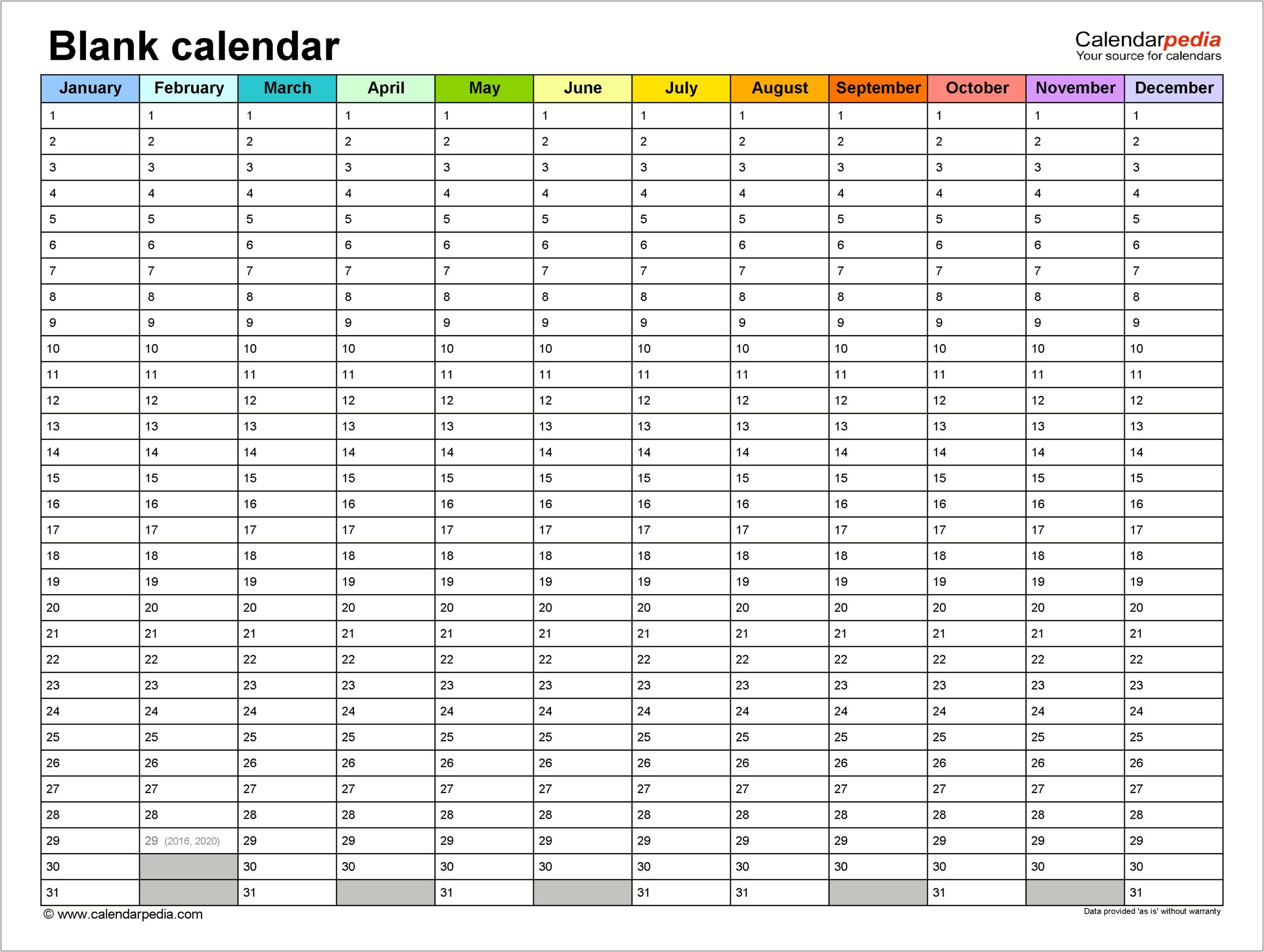 Microsoft Word Free Monthly Calendar Templates