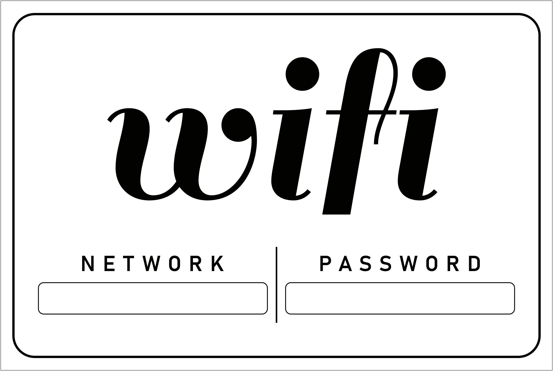 Microsoft Word Free Wifi Password Template