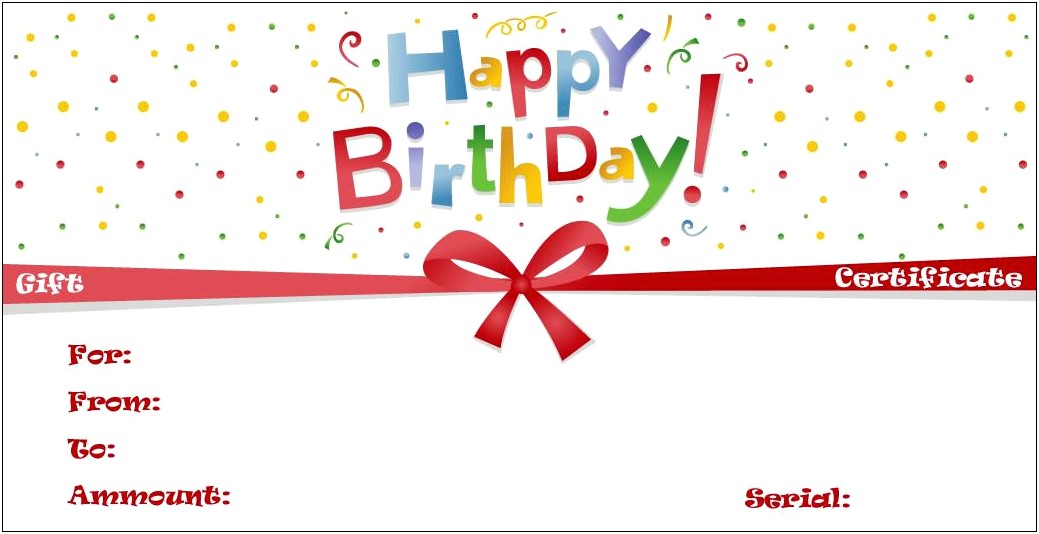 Microsoft Word Gift Certificate Template Birthday