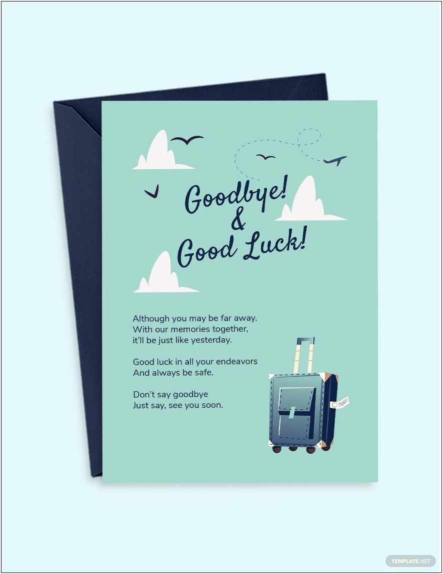 Microsoft Word Good Luck Card Template