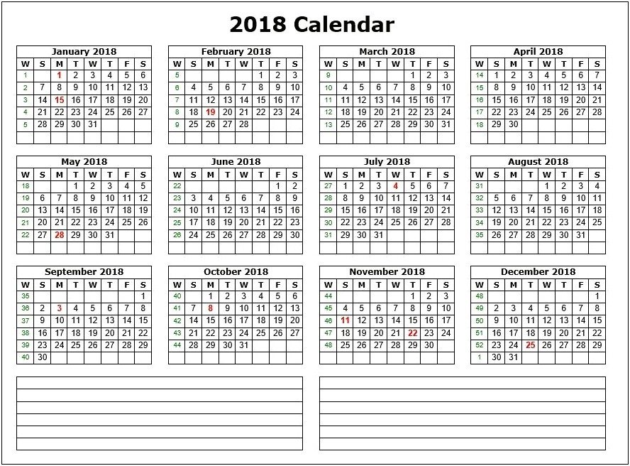 Microsoft Word Photo Calendar Template 2018