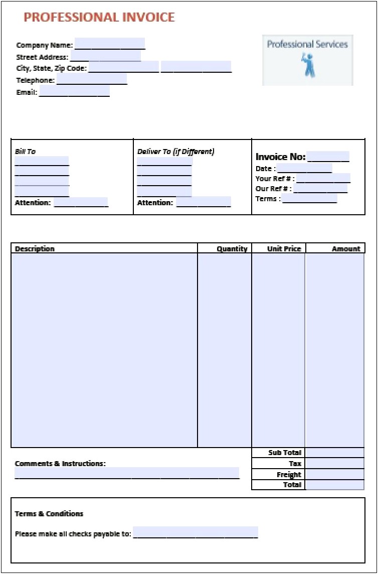 Microsoft Word Plumbing Invoice Template Free