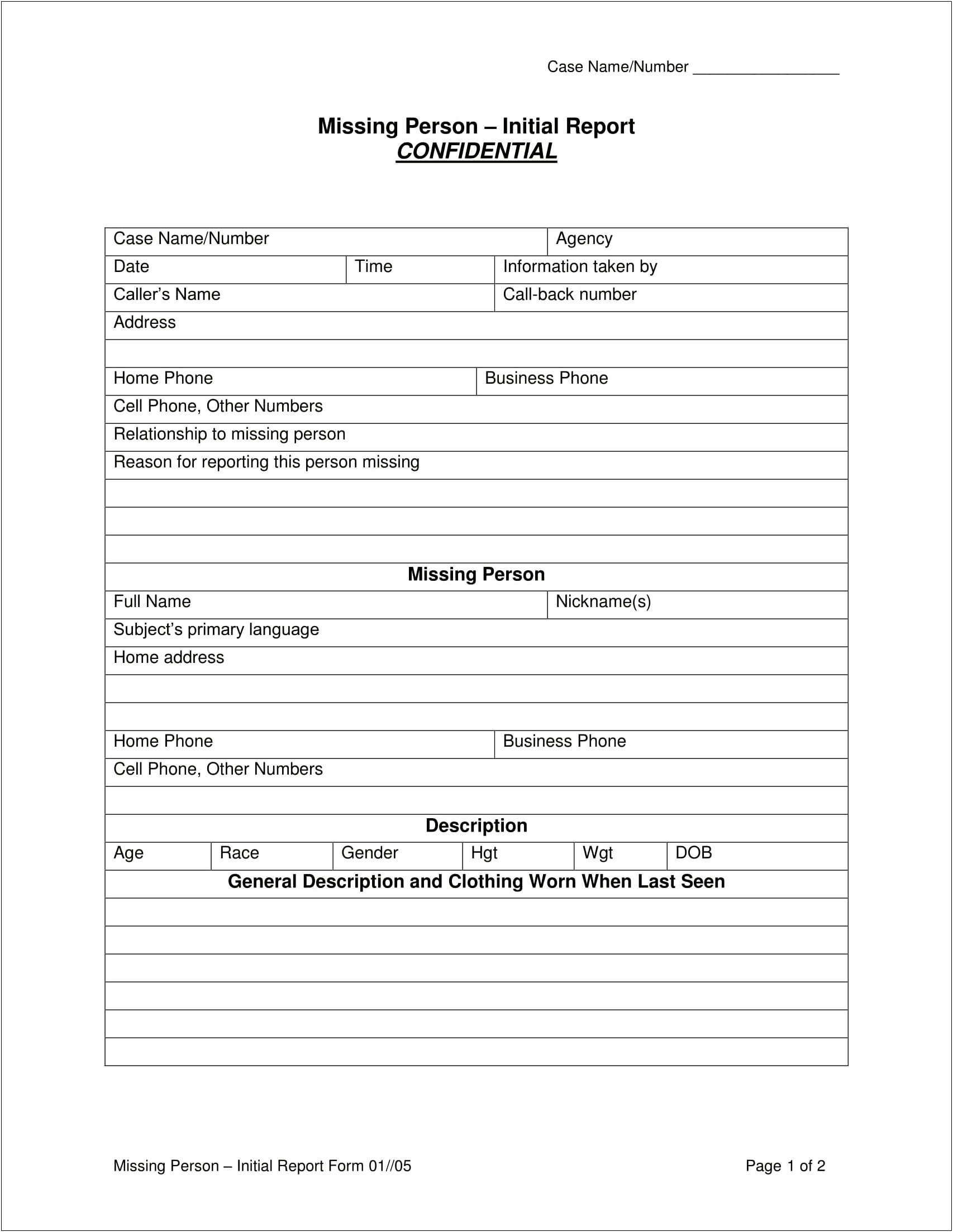 Microsoft Word Police Report Template Missing