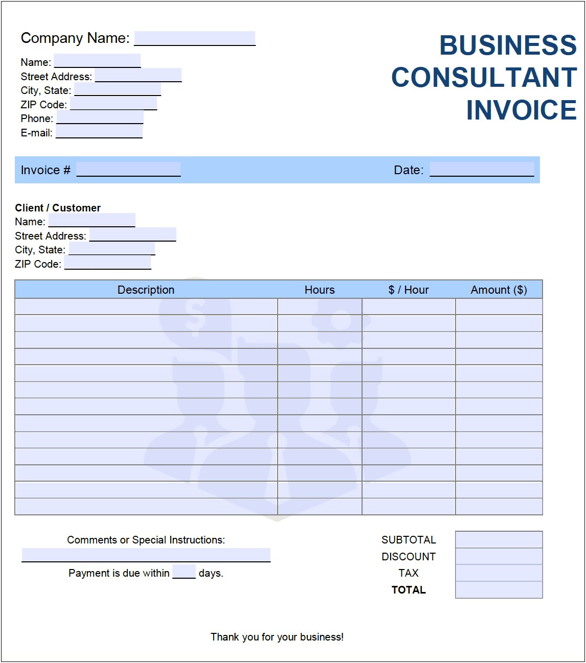 Microsoft Word Professional Services Invoice Templates