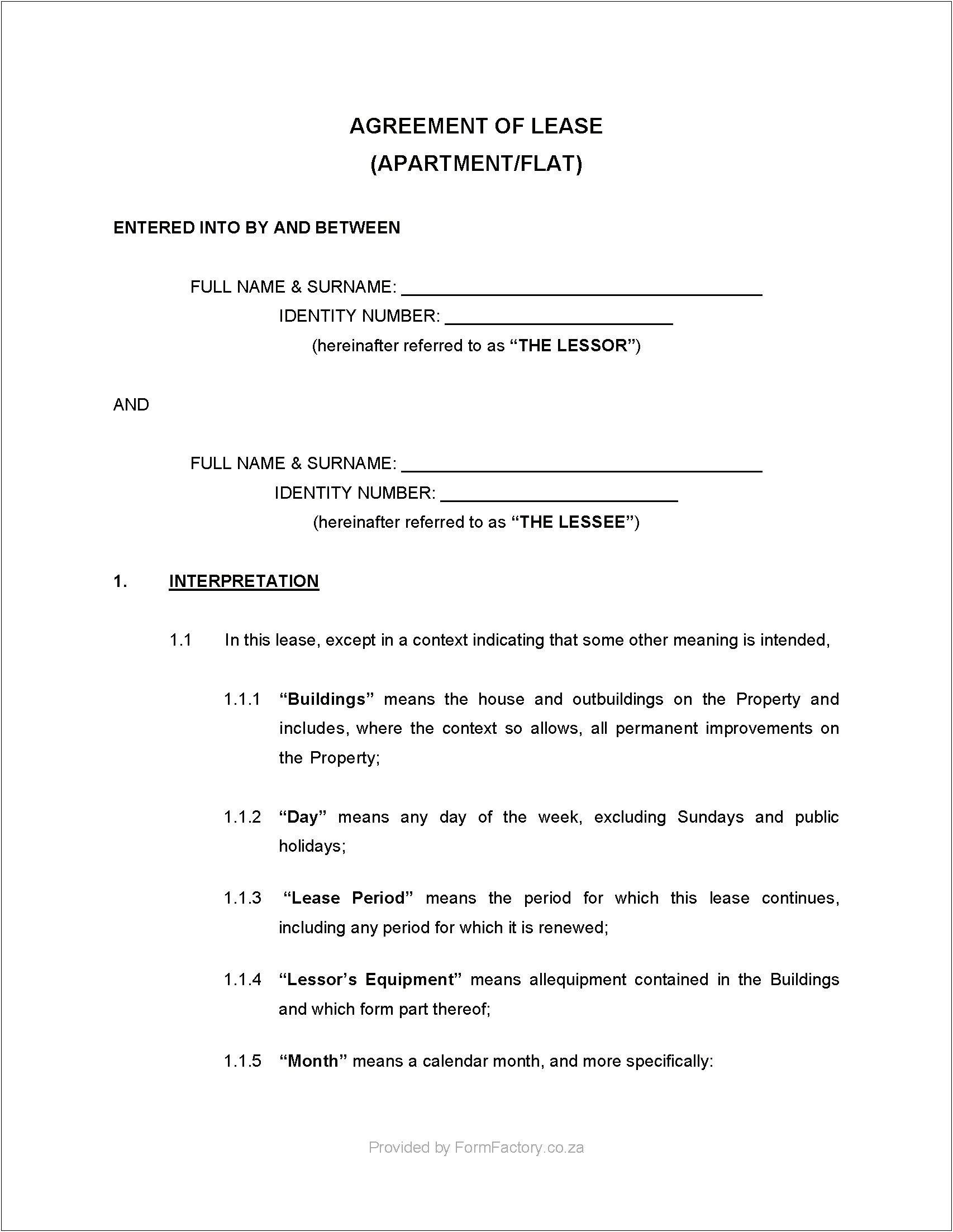 Microsoft Word Room Rental Agreement Template