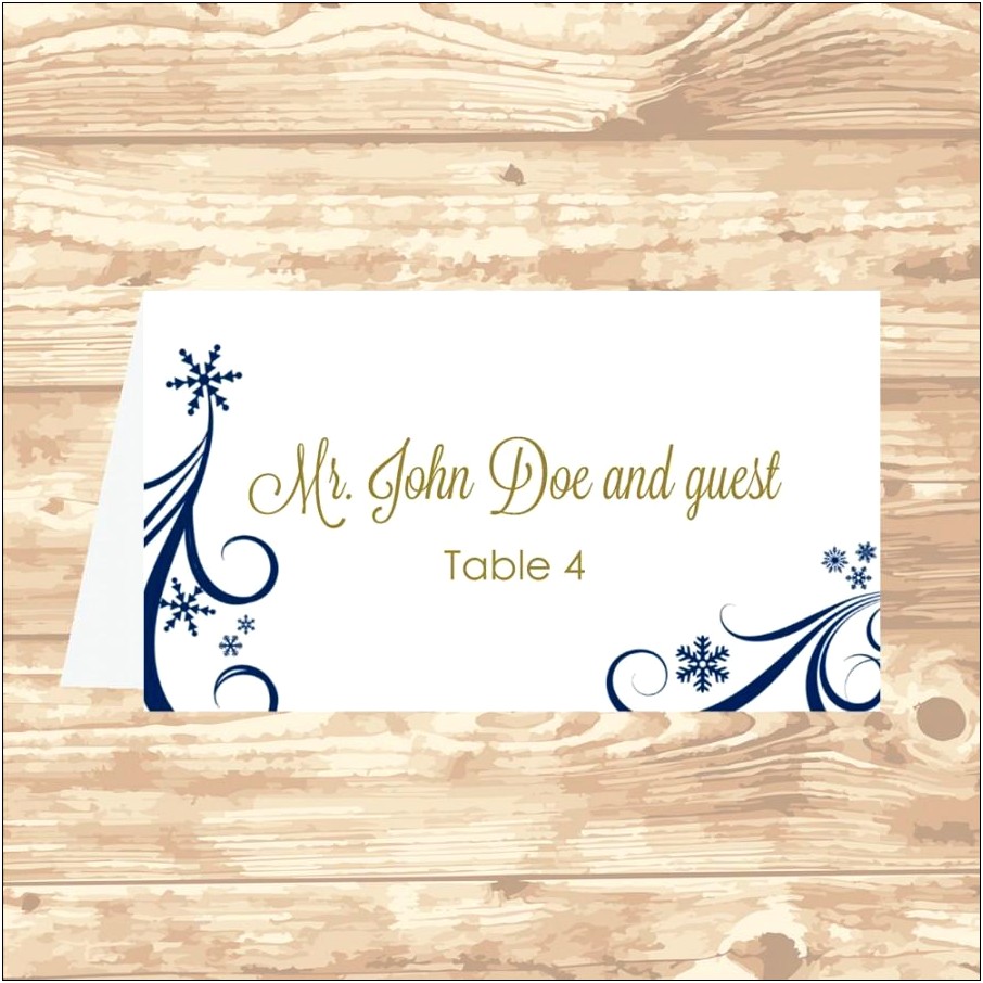 Microsoft Word Table Place Card Template