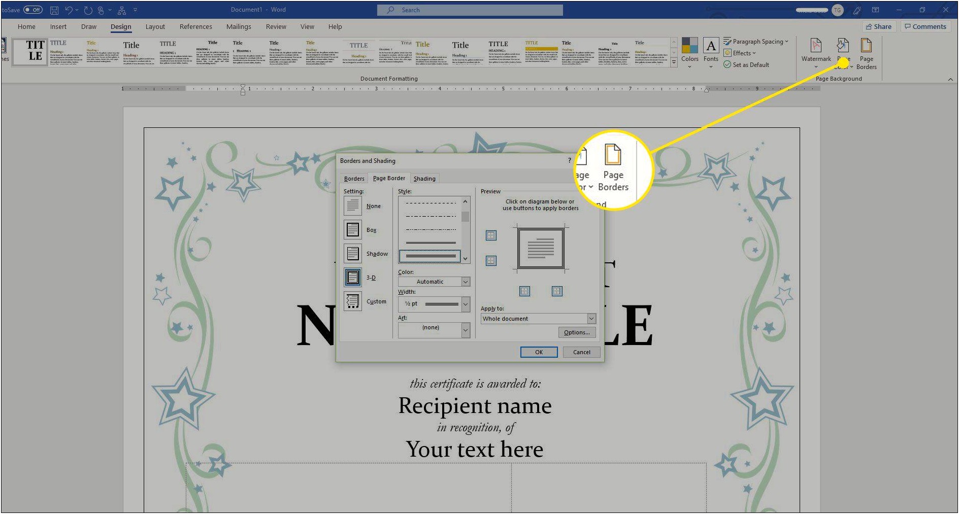 Microsoft Word Template Certificate Of Completion
