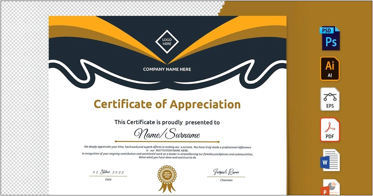 Microsoft Word Template For Certificate Of Appreciation