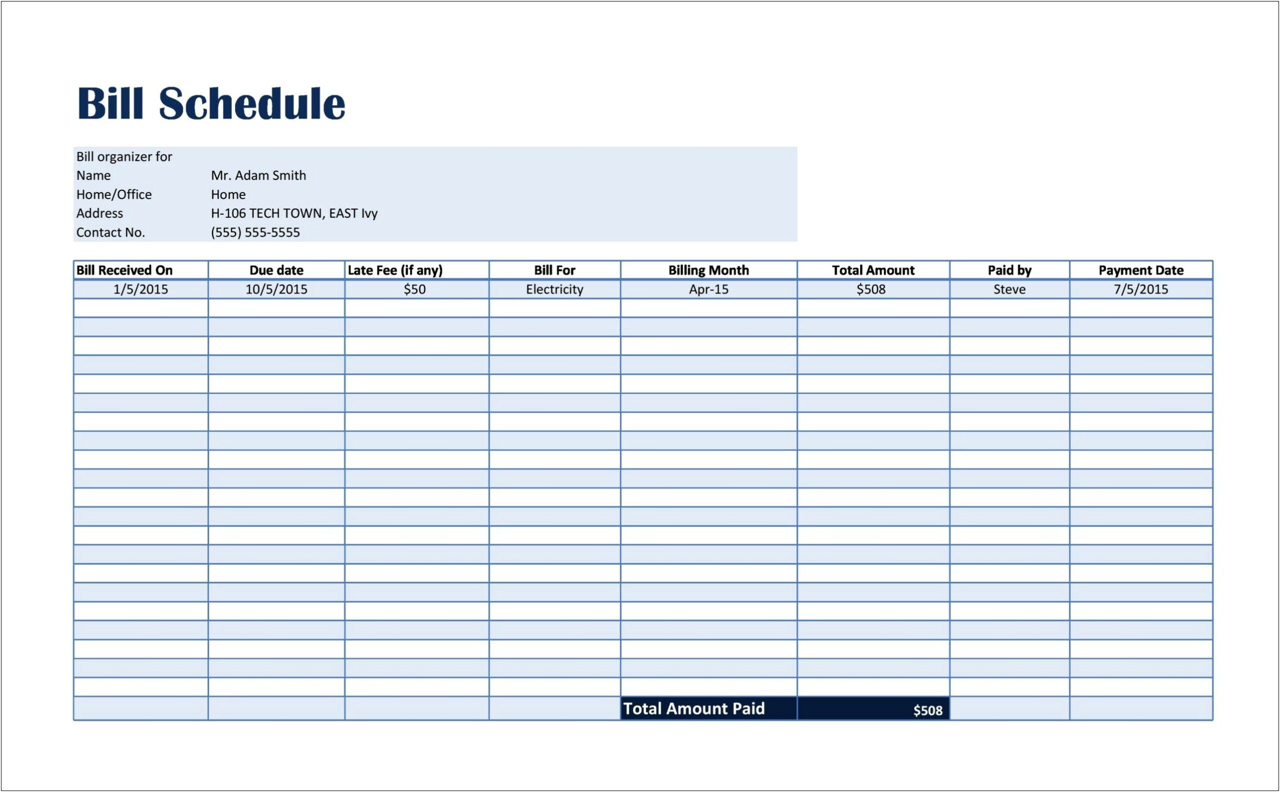 Microsoft Word Template For Payment Plan