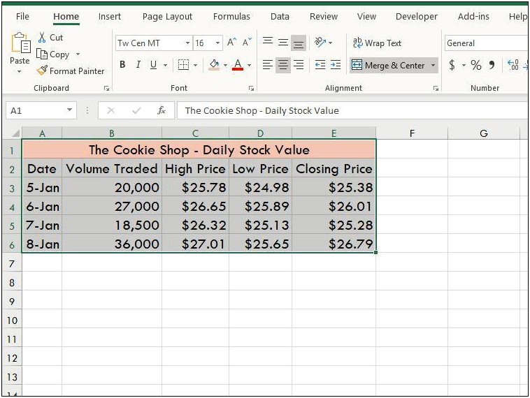 Microsoft Word Template For Stock Market Presentation