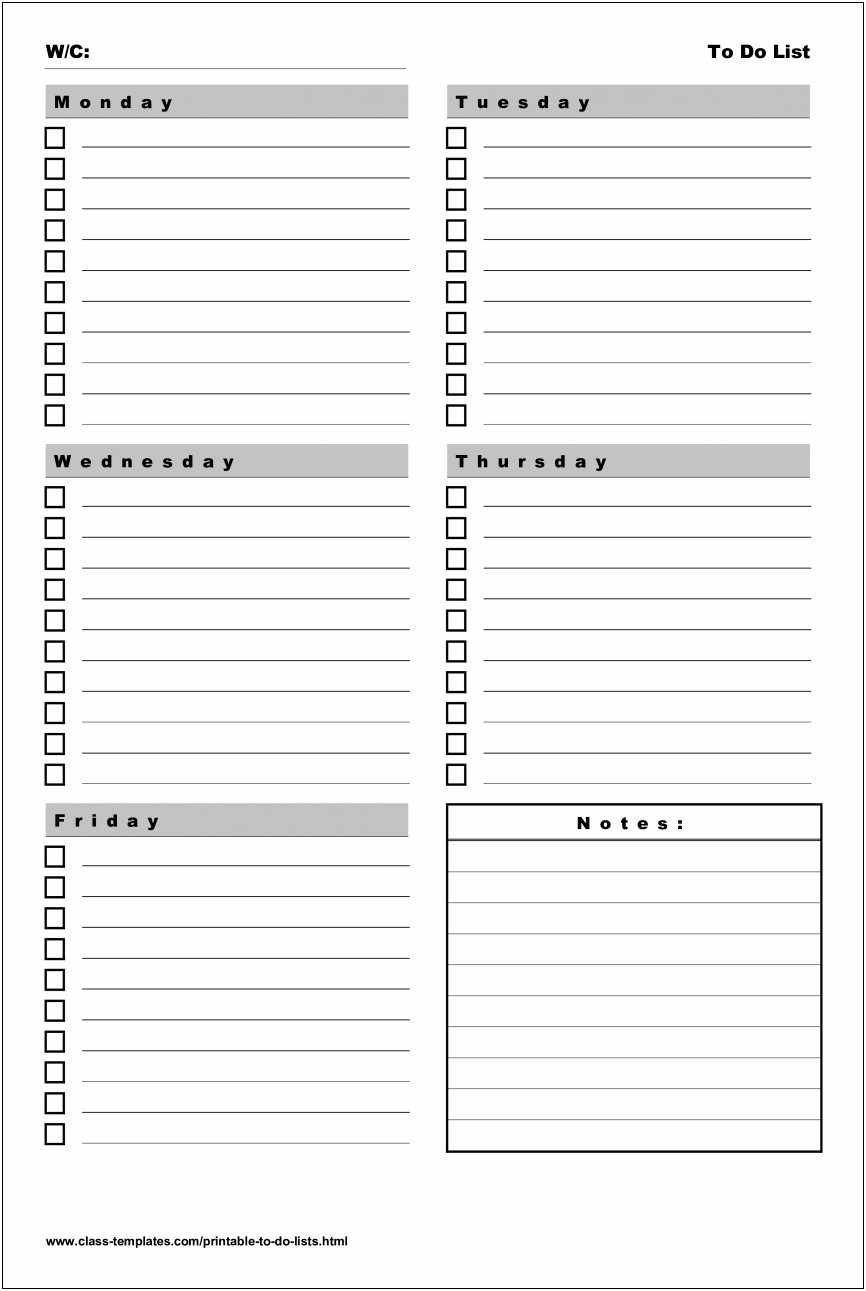 Microsoft Word Template For Weekly Schedule