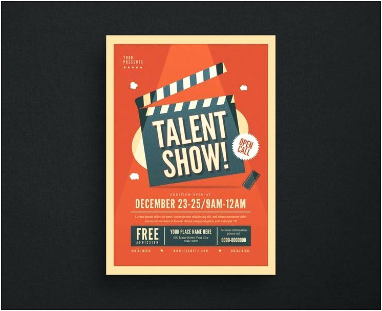 Microsoft Word Template Talent Show Flyer