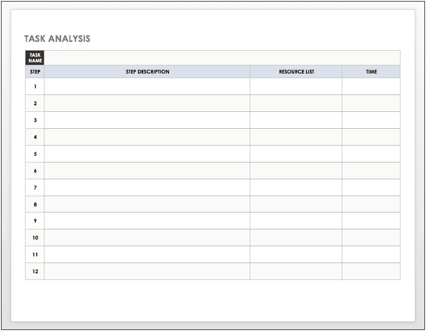 Microsoft Word Templates Weekly Job Tasks