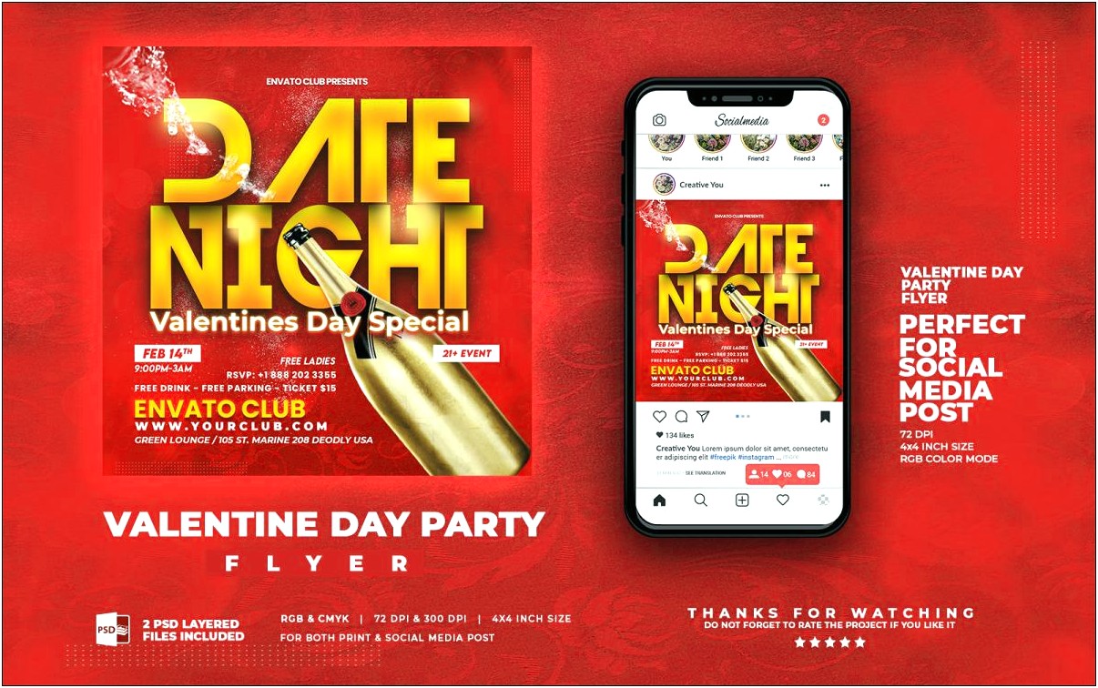 Microsoft Word Valentine's Day Flyer Template