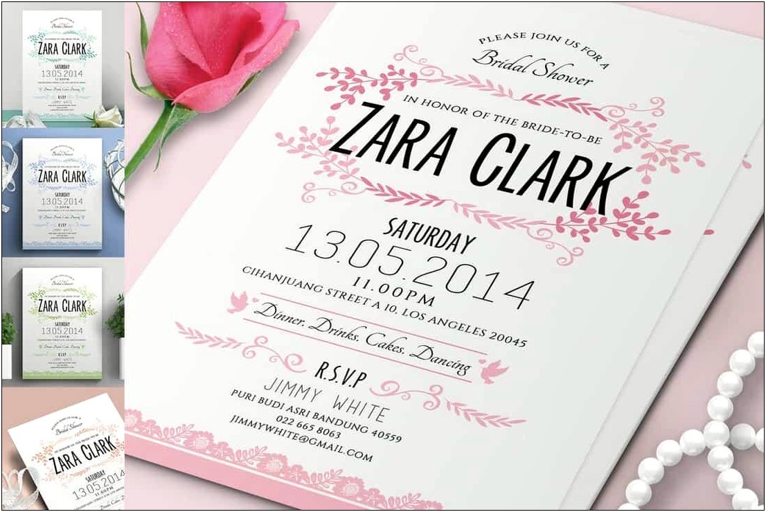 Microsoft Word Wedding Shower Invitation Templates