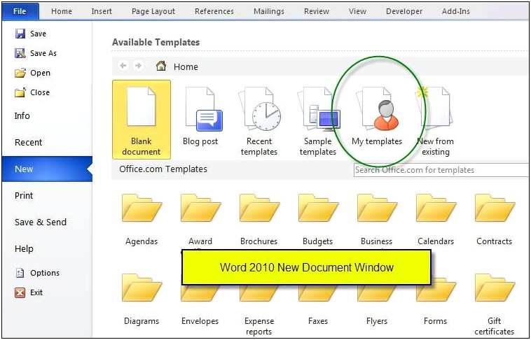 Microsoft Word Won't Open Templates Window