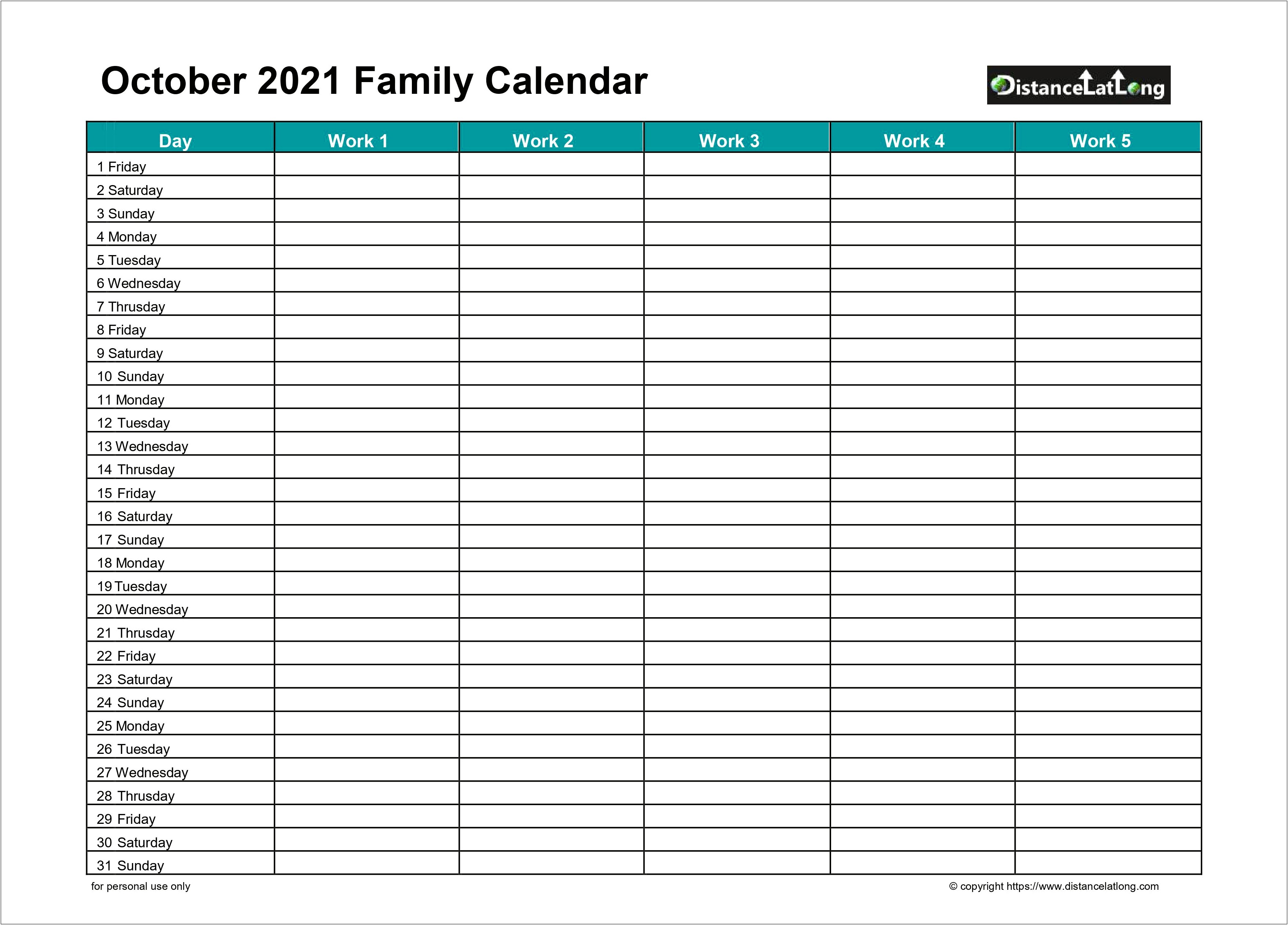 Microsoft Word Work Schedule Template Monday Sunday