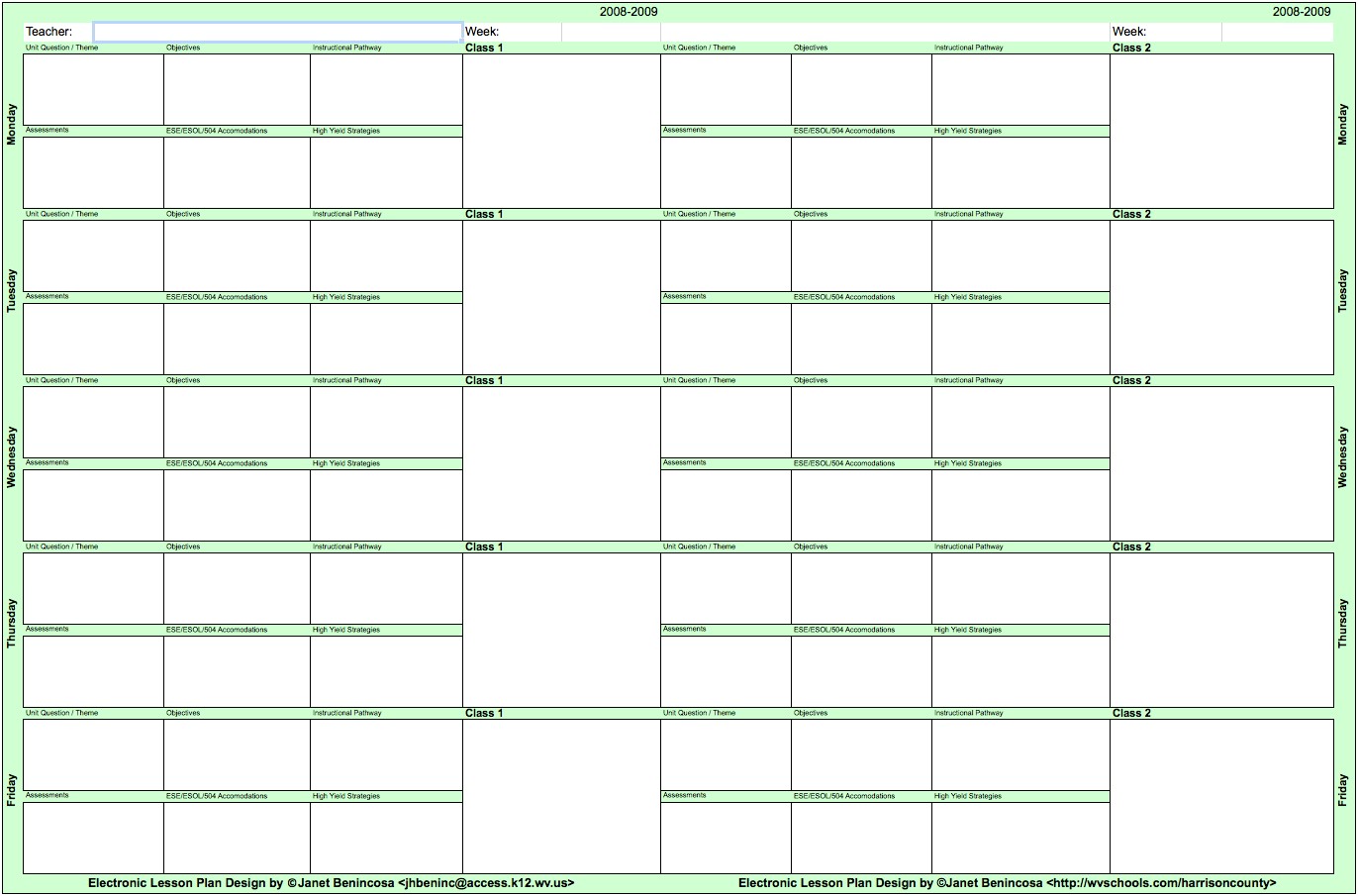 Middle School Pe Lesson Plan Template