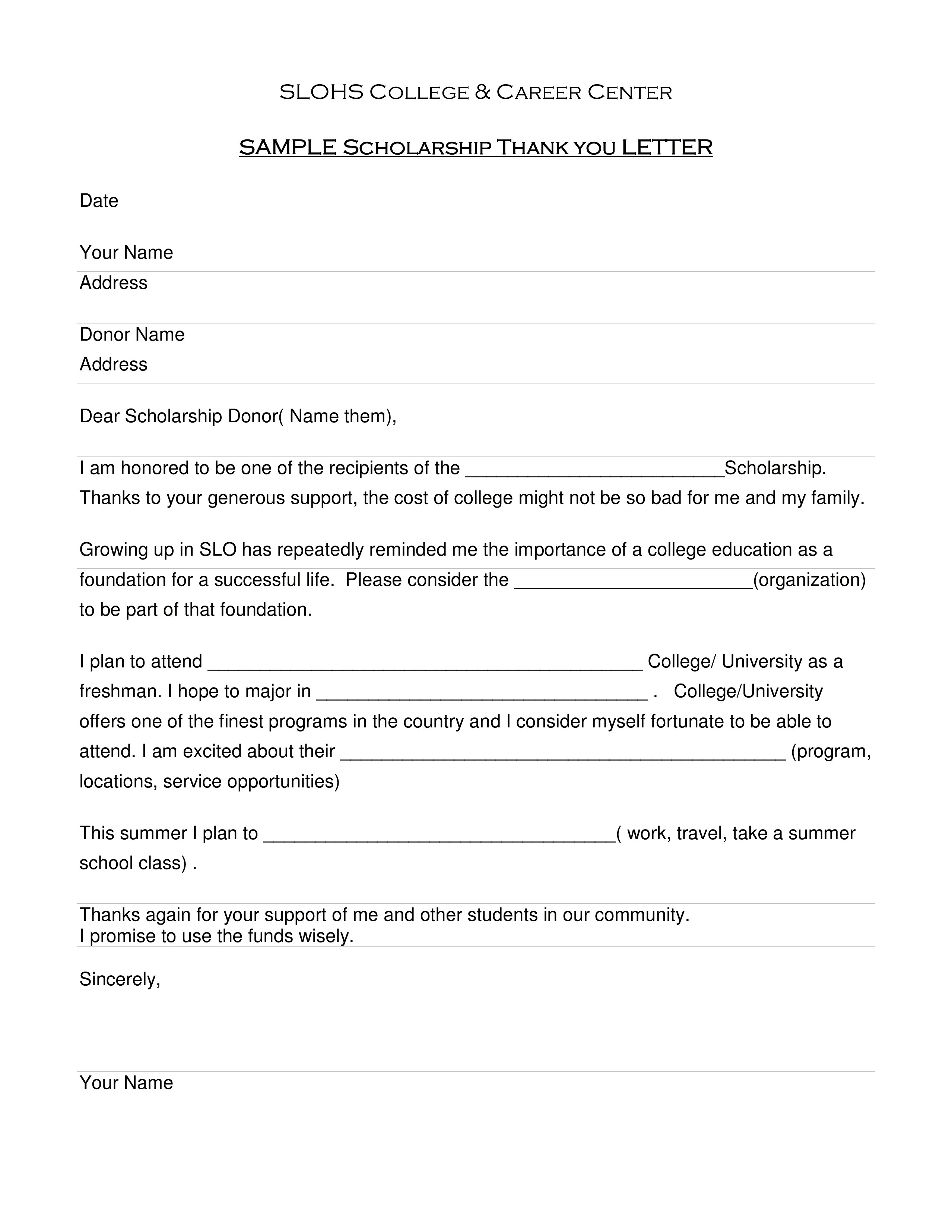 Mission Trip Thank You Letter Template