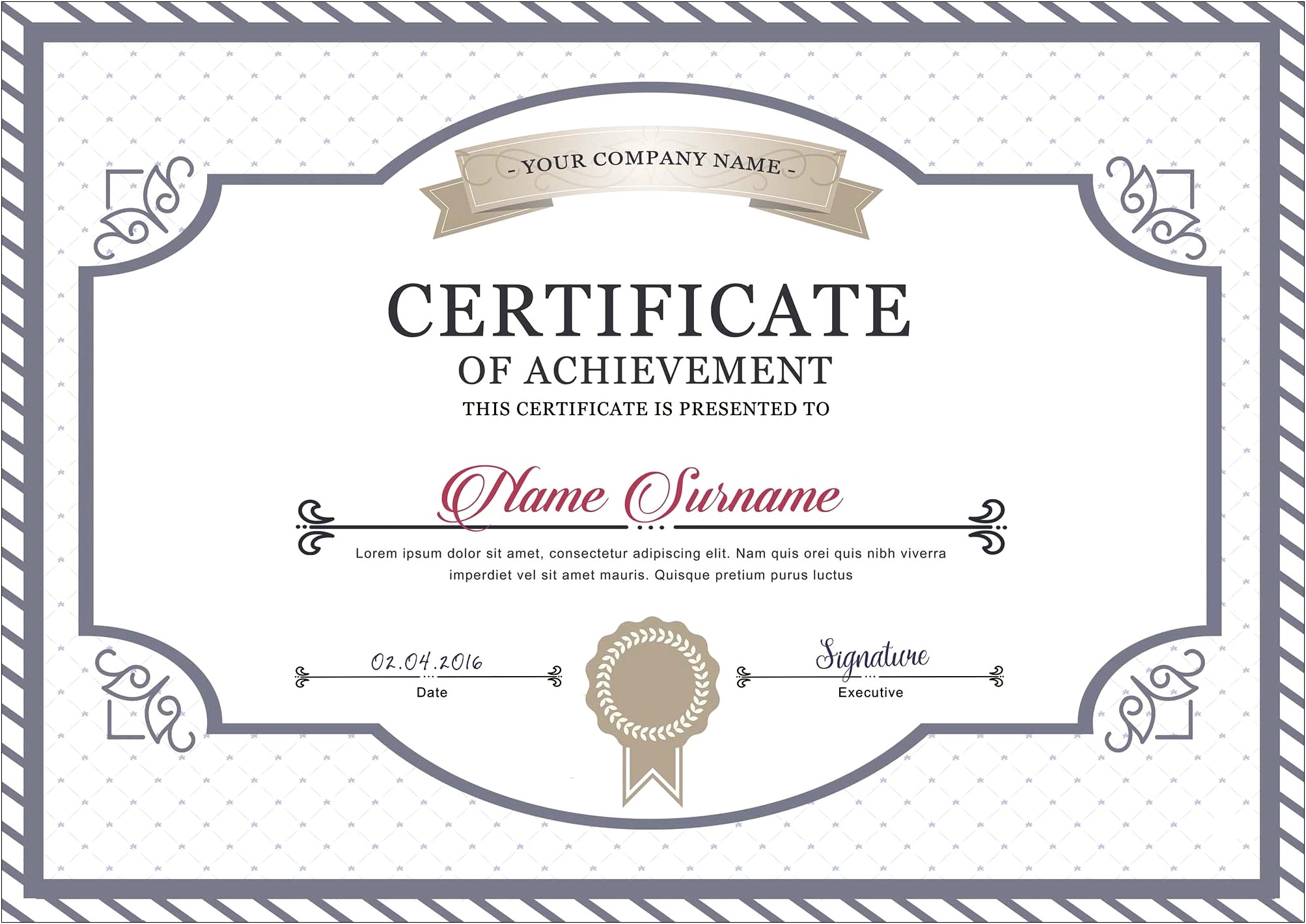 Modern Certificate Design Template Free Download
