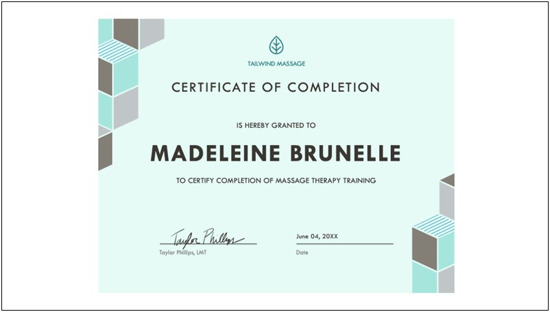 Modern Certificate Of Completion Template Word