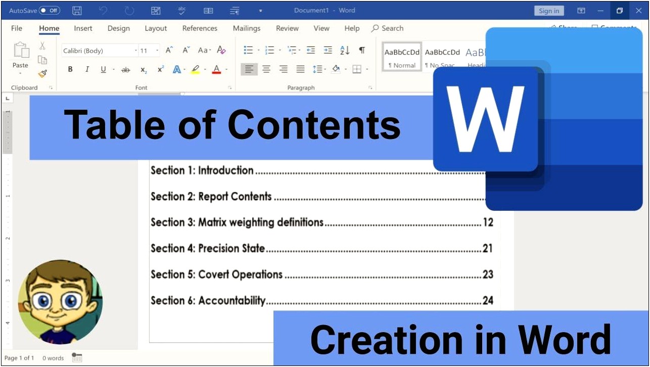 Modify Word Table Of Contents Template
