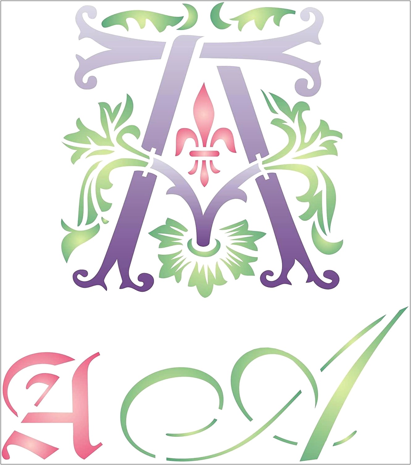 Monogram Letters Template Font Circled Letter Stencils