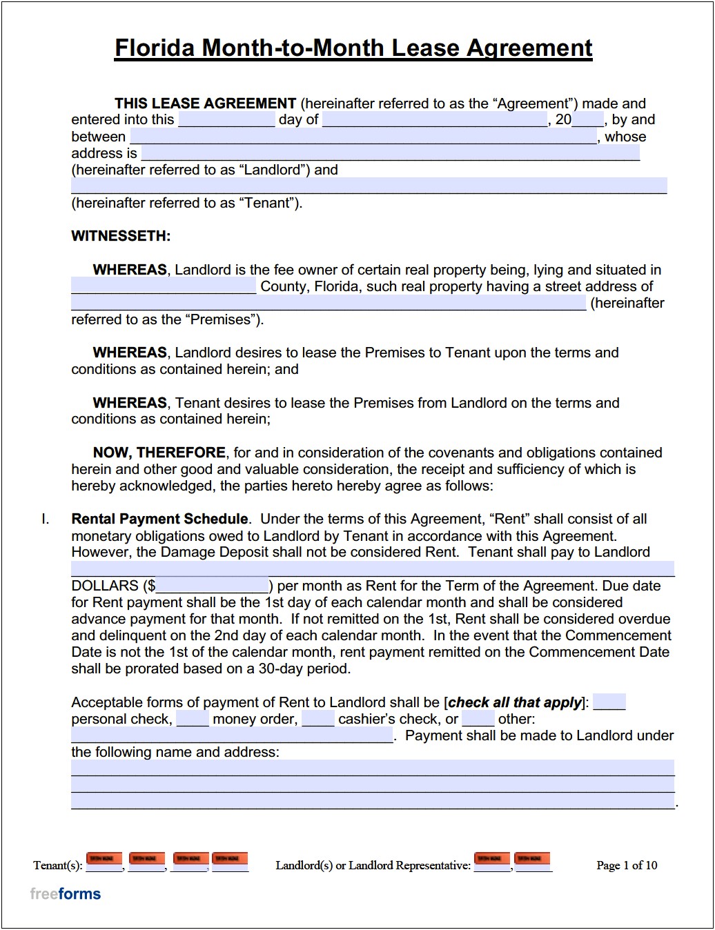 Month To Month Room Rental Agreement Template Word