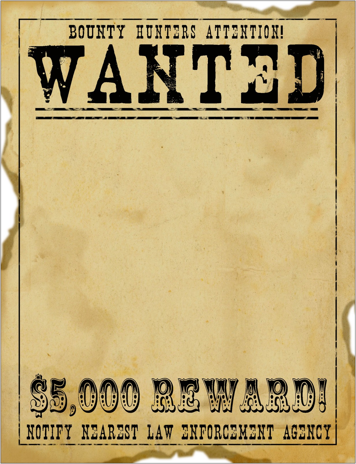 Most Wanted Poster Template Microsoft Word