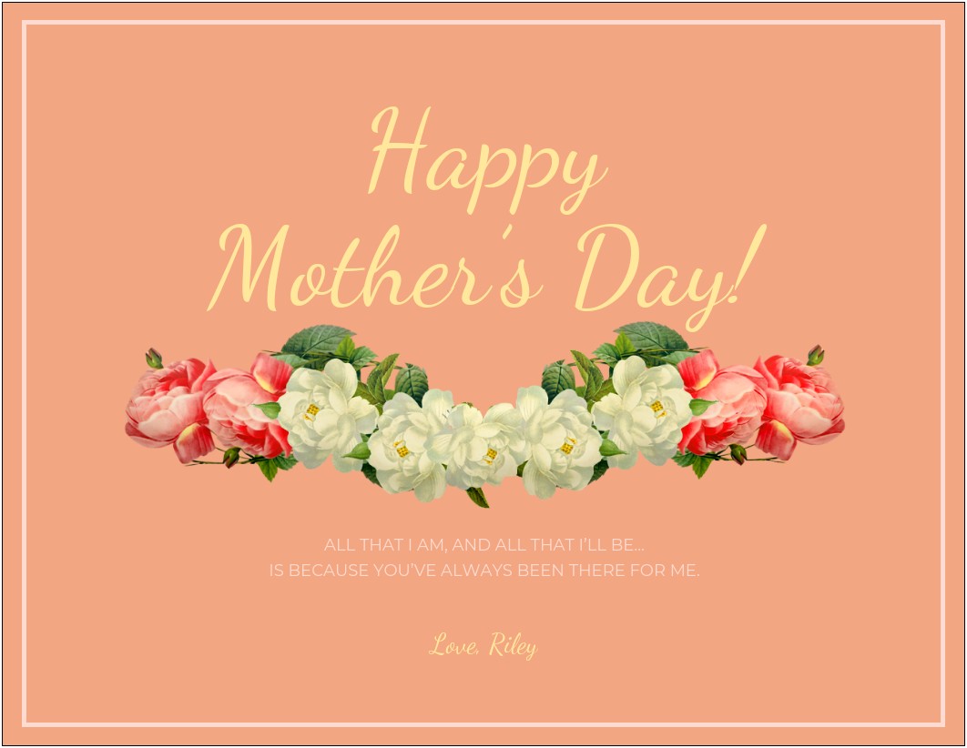 Mother's Day Card Letter Template