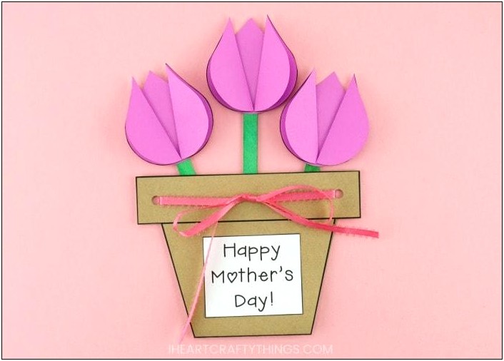 Mother's Day Tulip Card Template