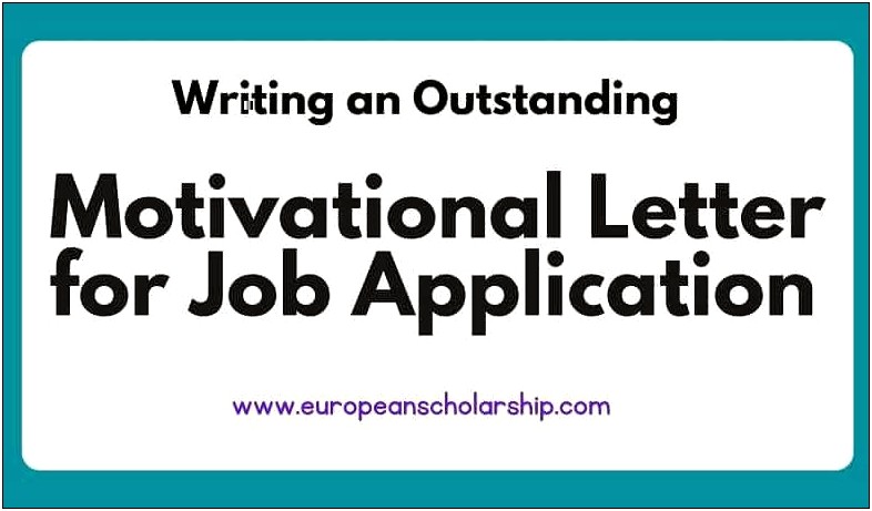 Motivation Letter Template For Job Application