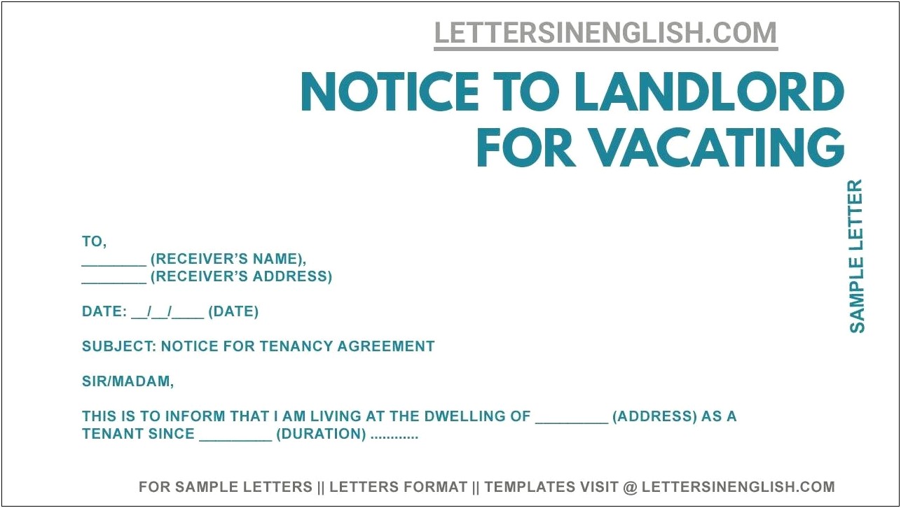 Move Out Letter Template To Tenant